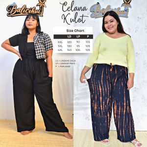 Balicihui Celana Kulot Celana Jumbo Big Size Plus Size Celana Panjang Wanita Celana Kasual