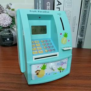 ＜1220＞ atm Máy Rút Tiền Tự Động Bằng Giọng Nói Heo Đất Hoạt Động Bằng Đồng Xu Két Sắt  Cho Trẻ Em Mật Khẩu Heo Đất Xuyên Biên Giới