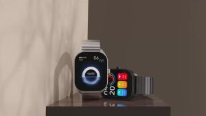 HiFuture Apex Silver Color FutureFit APEX Watch 2.04" Amoled Display Health Meter IP68 Waterproof Wireless Calling Stunning Metalic Frame Stainless Steel