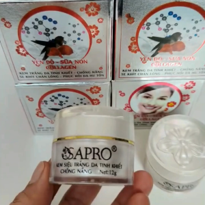 Kem Sapro Dưỡng Trắng Da Tinh Khiết Yến Đỏ Sữa Non 12g