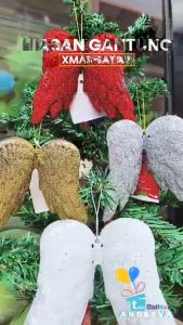 Hiasan Gantung Pohon Natal Sayap Malaikat & Aksesoris Ornamen Dekorasi Natal