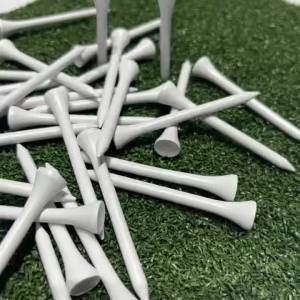 Golf White Wooden Tees Golf Ball Tees 70mm Height Pack of 100/50