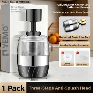 YEMO | Splash-Proof Extendable Kitchen Faucet with Swivel Bubble Maker and Filter Adapter