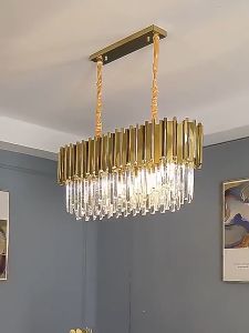 【Free gift】Modern Luxury Gold Crystal Chandelier Lighting Led Ceiling Pendant Light Fixture Living Room Hotel Hall Art Decor Hanging Lamp