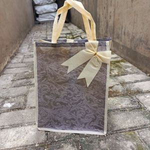 (isi 12pcs) Tas hajatan Pita embos 22x22 Motif premium tas kotak nasi/snak