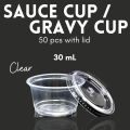 50pcs Sauce Cup Transparent 30ml for Ketchup mayo hotsauce. 