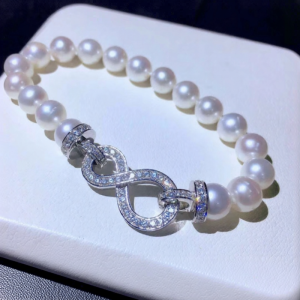 925 Bạc Nửa Ngọc Trai Nút Vòng Cổ Kết Nối Thủ Công DIY Nút Vòng Tay Nút Phụ Kiện Nút Hình Chữ Thập Nút Hình Chữ Thập