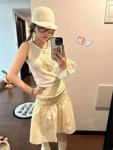 กระโปรงทรงเอเอวสูงเอวสูง กระโปรงทรงเอผู้หญิง กระโปรงสั้นทรงเอ กระโปรงสั้นจีบหวาน ฤดูใบไม้ร่วง 2025 กระโปรงทรงเอแบบใหม่