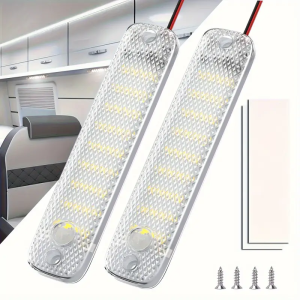 12V 24V LED Interior Light Bar For RV Van Shed Boat 6000K Bright White Light 36LEDs With Switch Easy Installation Reading light