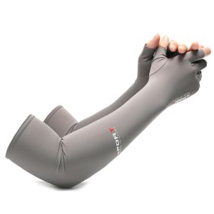 Men Ice Silk Cool Arm Sleeves with Gloves Sun UV Protection Driving Motorcycle Cycling Arm Gloves Long Sleeves Hand Protector Outdoor Arm Hand Cover Sunscreen Cooling Breathable Sunblock Cute Fashion Korean Design