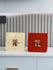 Modern Minimalist Creative Desktop Clock Home Decor Peace Joy Living Room Entrance TV Cabinet Book Study Silent Battery Powered