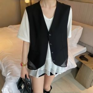 YINGDAI | Áo Vest Không Tay Cổ V Thời Trang