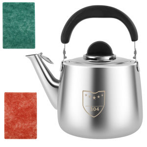 3L Stainless Steel Whistle Teakettle for Stovetop Induction with Curved Handle Home Camping Boiling Coffee Tea Kettle Stove Top