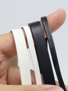 เส้นยาง PU สีดำและขาว หนังนิ่ม แถบขอบ แถบขัด แถบตัด เส้นใยสำหรับทำเสื้อผ้าตุ๊กตา Cosplay อุปกรณ์เย็บผ้า DIY