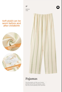 Miiow | Comfortable Womens Sleep Pants Spring Autumn Casual Loose Adjustable Postpartum Plus Size Home Leisure Polyester Spandex