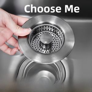 Large Kitchen Sink Strainer Filter Press Type Drain Cover Vegetable Washing Basin Bounce Filter Universal 140mm Diameter