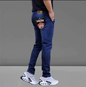 Celana Jeans Pria Panjang Dewasa Slimfit Bahan Melar Hitam Biru Tua Biru Muda Skinny