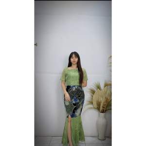 Dress Batik Eleora Premium 3 Ukuran/GAUN PESTA/Dress Batik terbaru/Batik Natal/Dress batik Duyung/Dress Wisuda/Gaun Pesta