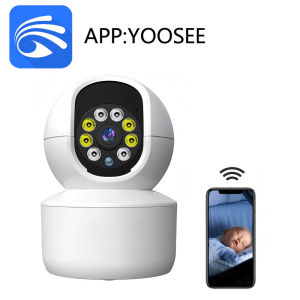 กล้องวงจรปิด YOOSEE FNKvision หน้าจอคู่เลนส์คู่ สมาร์ท HD 1080P การติดตามอัตโนมัติด้วยเสียงสองทาง V380