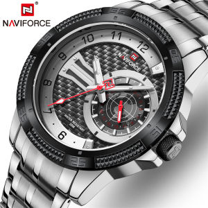 NAVIFORCE Top Luxury Fashion Brand Mens Watch Quartz Stainless Steel Waterproof Clock Military Business Men Luminous Date Watch