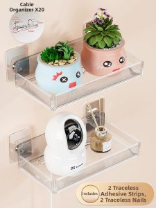 No-Drill Corner Wall Shelf Mount for Router & Camera