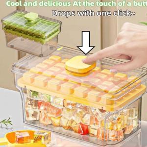 34/68 Grid TrayIce Cube Molds Cube Ice Cube Compartment Tray With Lid And Box 2-piece Ice Cube Maker