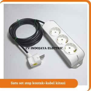 Stop kontak Broco 3 lubang dengan kabel kitani 5 meter dan 10 meter stop kontak rakitan colokan 3 lubang