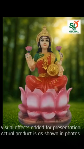 Goddess Letchumy Idol – 29cm Polyresin Lakshmi Statue for Home Temple Puja Room & Wealth Blessings