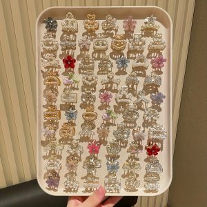 20Pcs Womens Model Shiny Exquisite and Gorgeous Rhinestones and Imitation Pearl Inlay Multi-Style Small Hair Clip Combinati