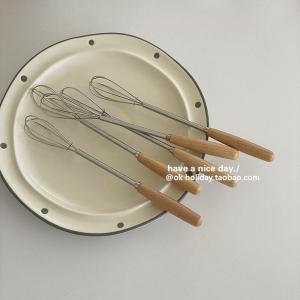 Mini Egg Beater Stainless Steel And Wood Handle Kitchen Tool for Home And Restaurant Use Cream Butter Mixer Kitchen Accessories
