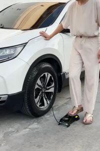 สูบลมแบบเท้าเหยียบ ที่เติมลมจักรยาน สูบลมจักรยานยนต์ ลูกบอล รถยนต์ ที่สูบลมจักรยาน Portable พกพาสะดวก แข็งแรงทนทาน แรงดันแรงHAPPY