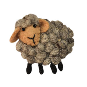 Handmade Wool Felt Pin Cute Cartoon Plush Pin Sheep Badge Couple Accessories Heart Shaped Fashionable Korean Style Jewelry