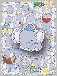 Miếng Dán Sáng Tạo Hình Con Voi Hoạt Hình Dễ Thương Chống Thấm Nước Bảo Vệ Máy Tính Di Động Miếng Dán Trang Trí Cho Cốc Vành