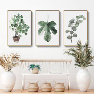 Modern Minimalist Botanical Green Leaf Decorative Painting