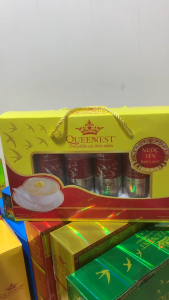 QUEENNEST Yến Sào 1% 190ml - Hộp Vàng 5 Lon Đóng Gói Tiện Lợi