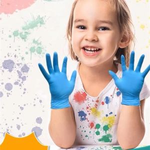 Disposable Nitrile Gloves for Kids Ages 5-15 Multipurpose Latex Free Service Gloves for Students Crafts Activities School