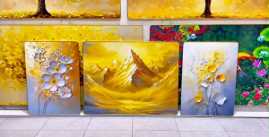 Tranh Núi Vàng Nghệ Thuật Hiện Đại Tranh Canvas Tranh Tráng Gương Tranh Trang Trí Phòng