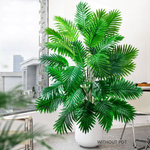 52-125cm Large Artificial Palm Tree Tropical Fake Plant Green Plastic Palm Leaf Branches Suitable for Home Garden Decoration