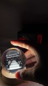 LED โคมไฟคริสตัล 3D โคมไฟลูกแก้ว USB คริสตัล โคมไฟกลางคืน ของขวัญวันเกิด ของขวัญให้แฟน วันวาเลนไทน์