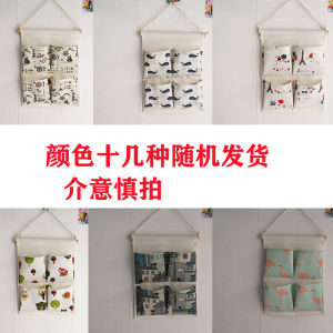 กระเป๋าติดผนังแบบกันน้ำ ผ้าฝ้ายลินิน ติดประตู โทรศัพท์มือถือ ชั้นวางของหลายชั้น สำหรับหอพักนักเรียน กระเป๋าติดผนังแบบแขวน