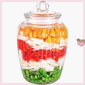 Food Grade Glass Sealed Jar for Pickles Kimchi Fermentation Home Use Wine Making Bottle Honey Storage Container Kitchen Storage