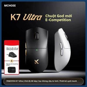 Chuột Chơi Game Không Dây MCHOSE K7 Ultra Dual 8K Với Cảm Biến PAW3950 Dành Cho Tay Phải Độ Phân Giải 42000 DPI Có Thể Điều Chỉnh Sử Dụng Cảm Biến Quang Học.