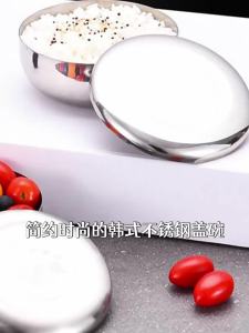 〔L〕Stainless Steel Bowls with Lids Reusable Stackable Metal Bowls for Rice Soup & Food Storage