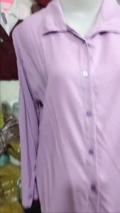 Atasan Kemeja Polos Wanita Kasual Putih Hitam Katun Rayon