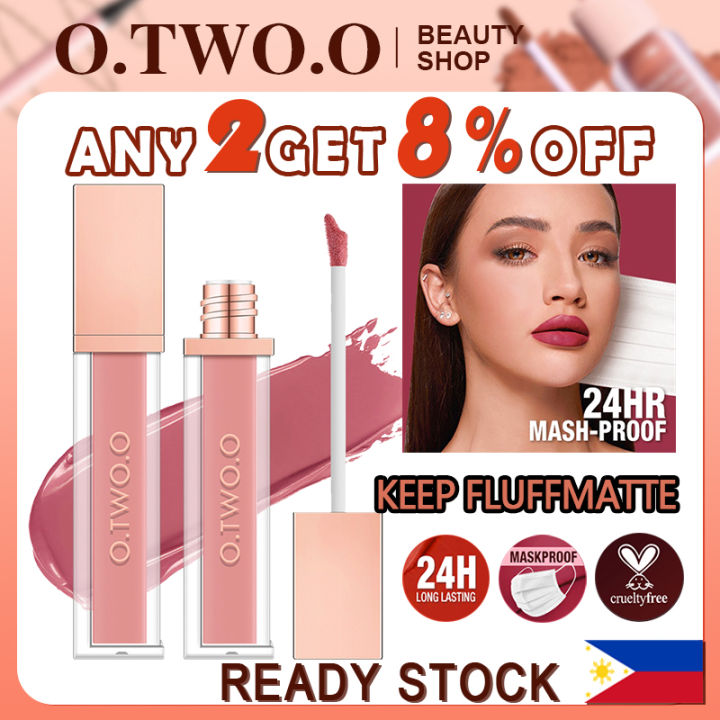 O.TWO.O Liquid Lipstick Matte Lip Gloss 12 Colors Waterproof 24 hours Long Lasting Nude lipstick Lip Tint Lightweight Lip Stain Lip Glaze Nonstick Cup for Women Cosmetics