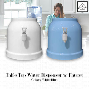 Table Top Desktop Water Dispenser w/ Faucet Round Plastic For Gallon Containers (Blue/White/Pink/Green)