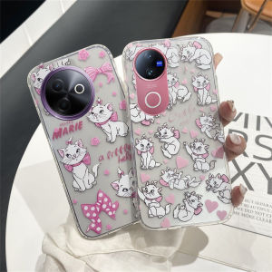 New Phone Case VIVO V50 Y29 Y39 Y38 Y17s Y27s Y27 Y36 Y78 5G 4G Hot Pink Cute Fashion Mary Cat Crayon Shin-chan Casing Transparent Ultra-thin Back Cover 2025
