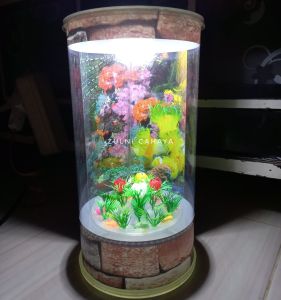 AQUARIUM MINI JUMBO ( SIZE 15/30 ) DILENGKAPI MESIN AERATOR PLUSH LAMPU COLOKAN LISTRIK 3WAT