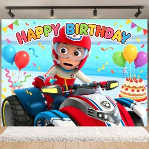 Paw Patrol | Bộ Trang Trí Tiệc Sinh Nhật PAW Patrol Màu Xanh - Khăn Trải Bàn Đĩa Nắp Bánh Bóng Bay Số Biểu Ngữ Phông Nền Tiệc Chào Đón Em Bé Quà Tặng