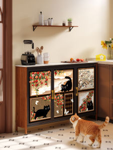 MEISD | Steel Wood Multipurpose Kitchen Cabinet